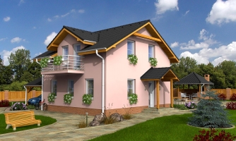 Pequeña casa unifamiliar con buhardilla y 3 habitaciones para una parcela estrecha, ideal como casita de campo.